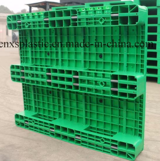 Pallet in plastica per stoccaggio magazzino in HDPE/PP con 3 guide posteriori